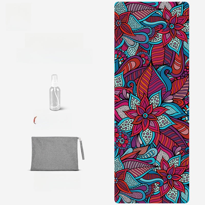 Foldable Suede Yoga Mat — Natural Rubber Base