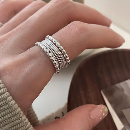 Geometric 925 Sterling Silver Adjustable Ring