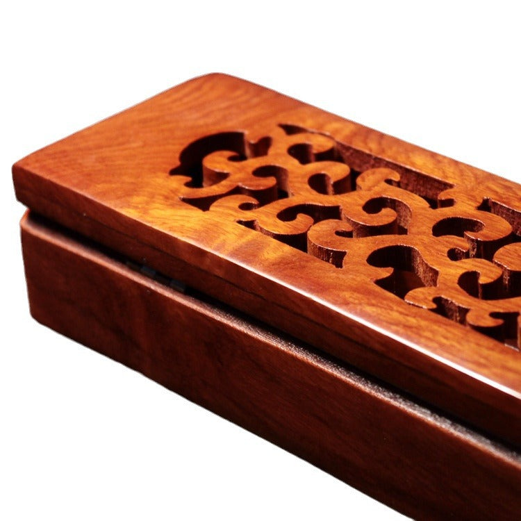 Hand-Carved Rosewood Incense Box