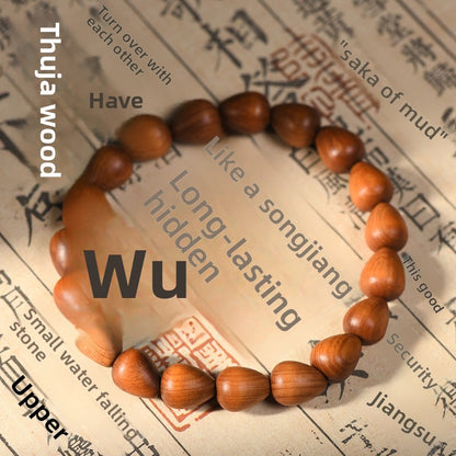 Thuja Wood Water Drop Bead Bracelet | 36 Beads | 8mm | Spiritual Jewelry