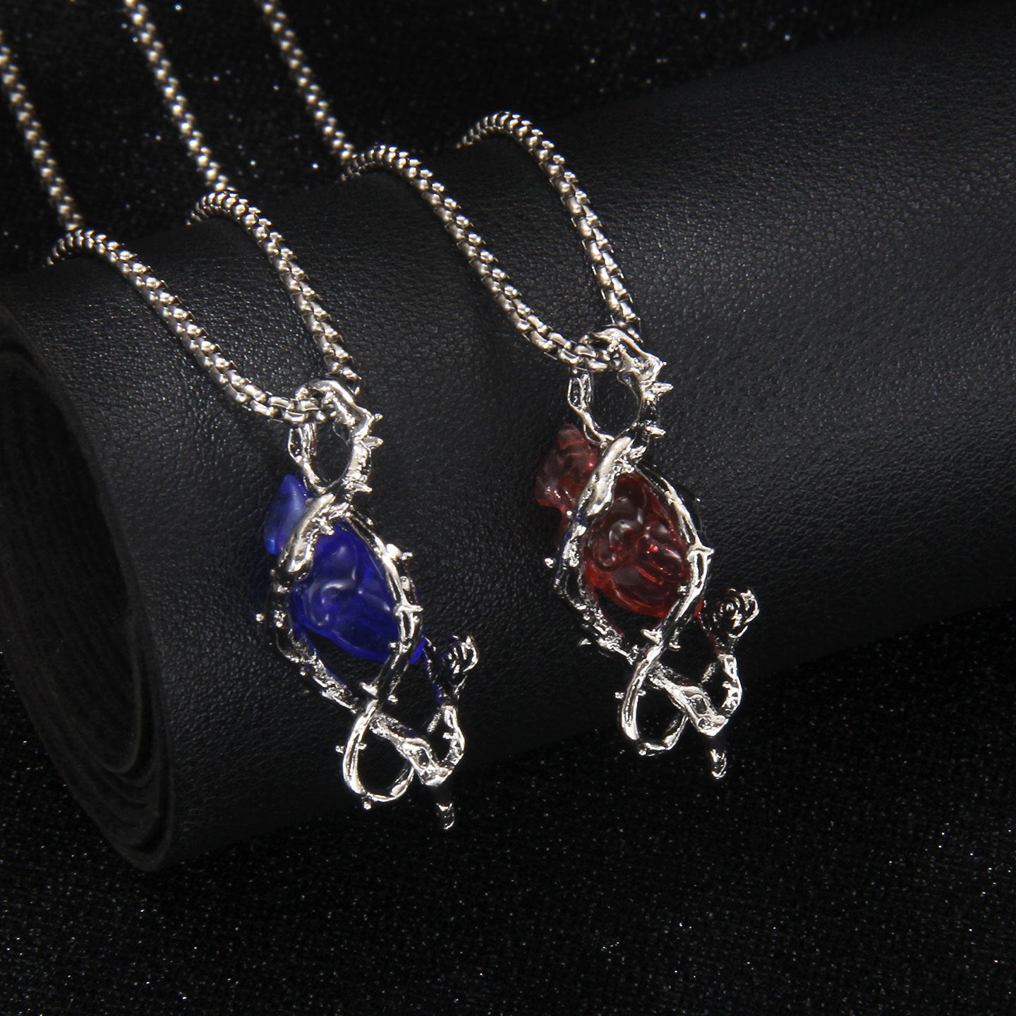 Gothic Thorn Heart Stainless Steel Necklace