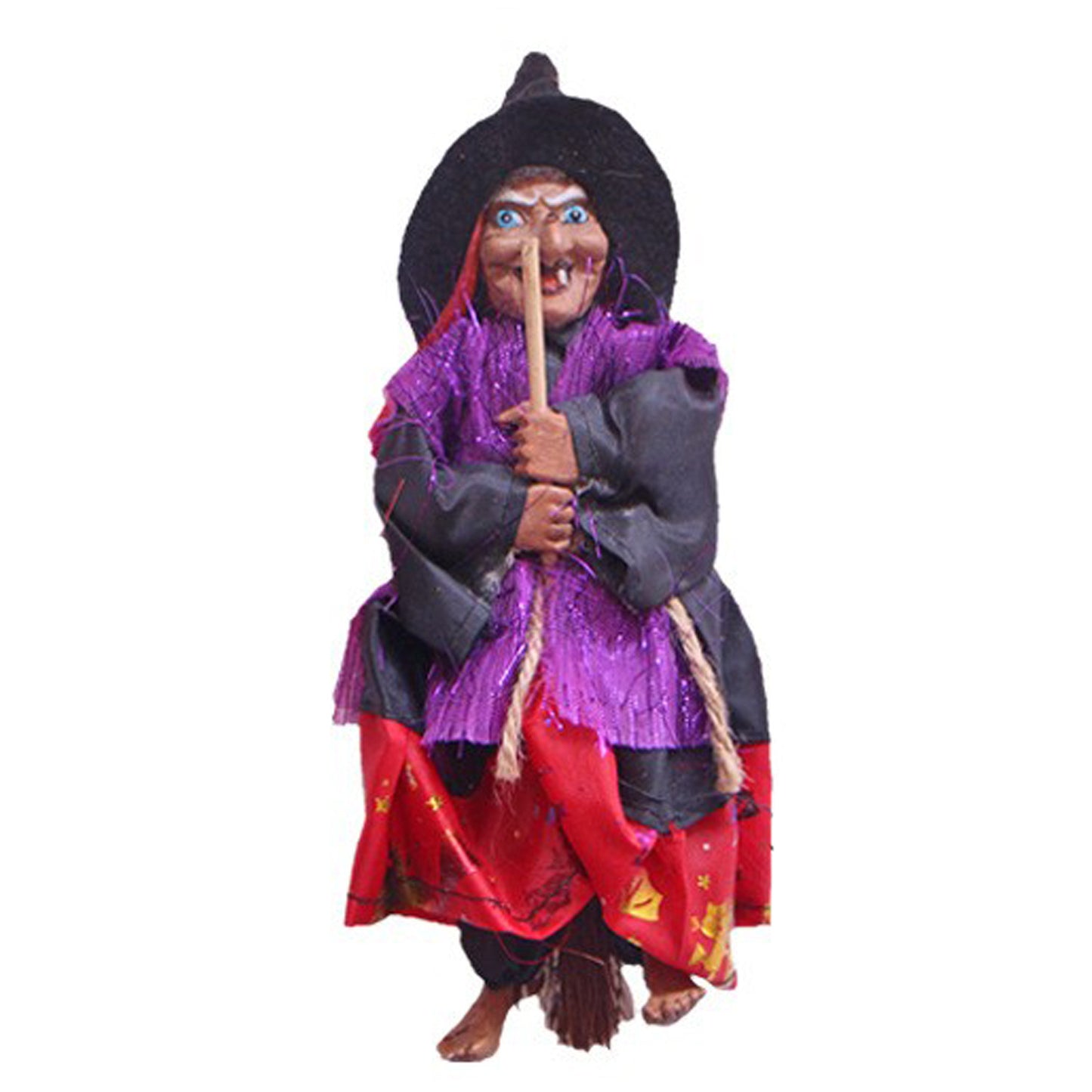 Vintage Witch & Broomstick Halloween Pendant Ornament