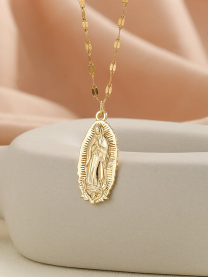 Virgin Mary Zircon Pendant Necklace | Gold & Silver | 25 Styles