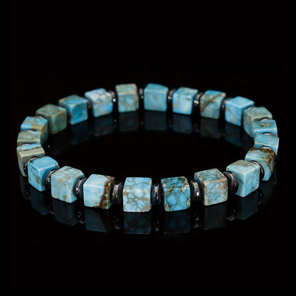 Square Natural Stone Bracelet Handmade Unisex Jewelry