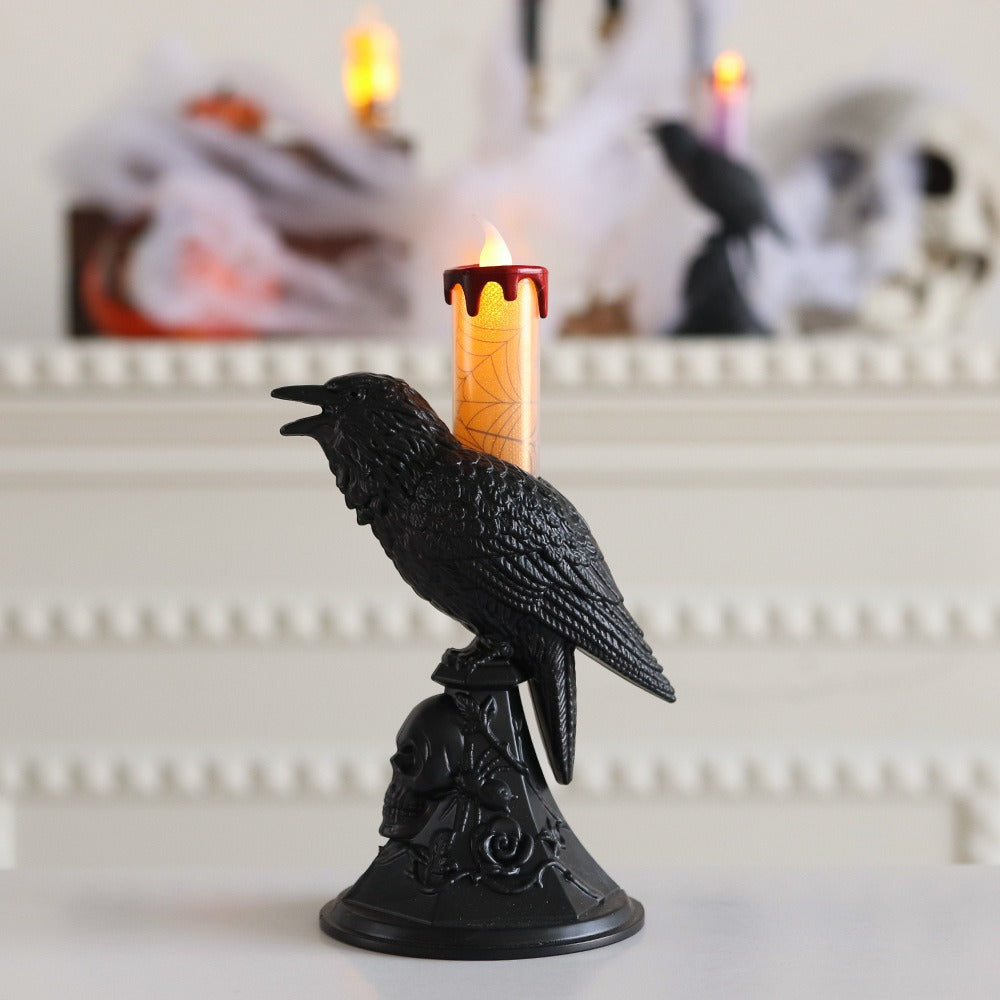 Crow Raven LED Flickering Candle