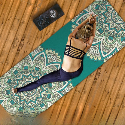 Foldable Suede Yoga Mat — Natural Rubber Base
