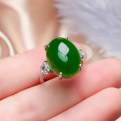 Sterling Silver Open Adjustable Gemstone Ring