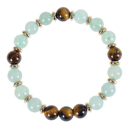 Elastic Tiger Eye Stone Bead Bracelet
