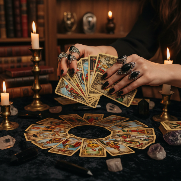 Hands with Tarot Cards